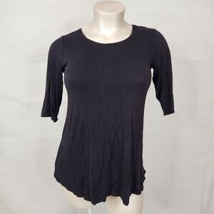 3/$25 NWT Beatrix Ost Black 3/4 Sleeve Crew Neck Tunic Top Sz L